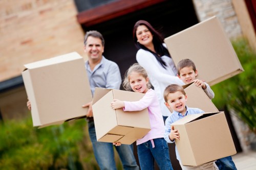 Removal van and moving boxes for a house move in Twickenham