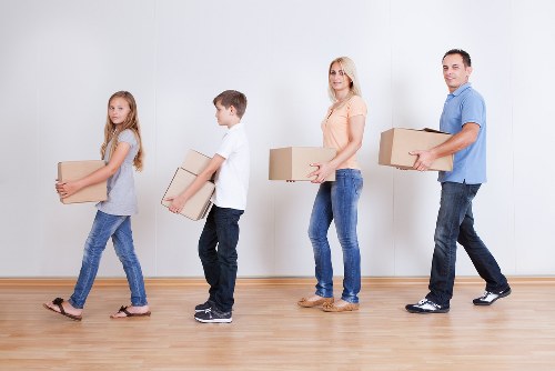 Careful handling of boxes and household items during a local move